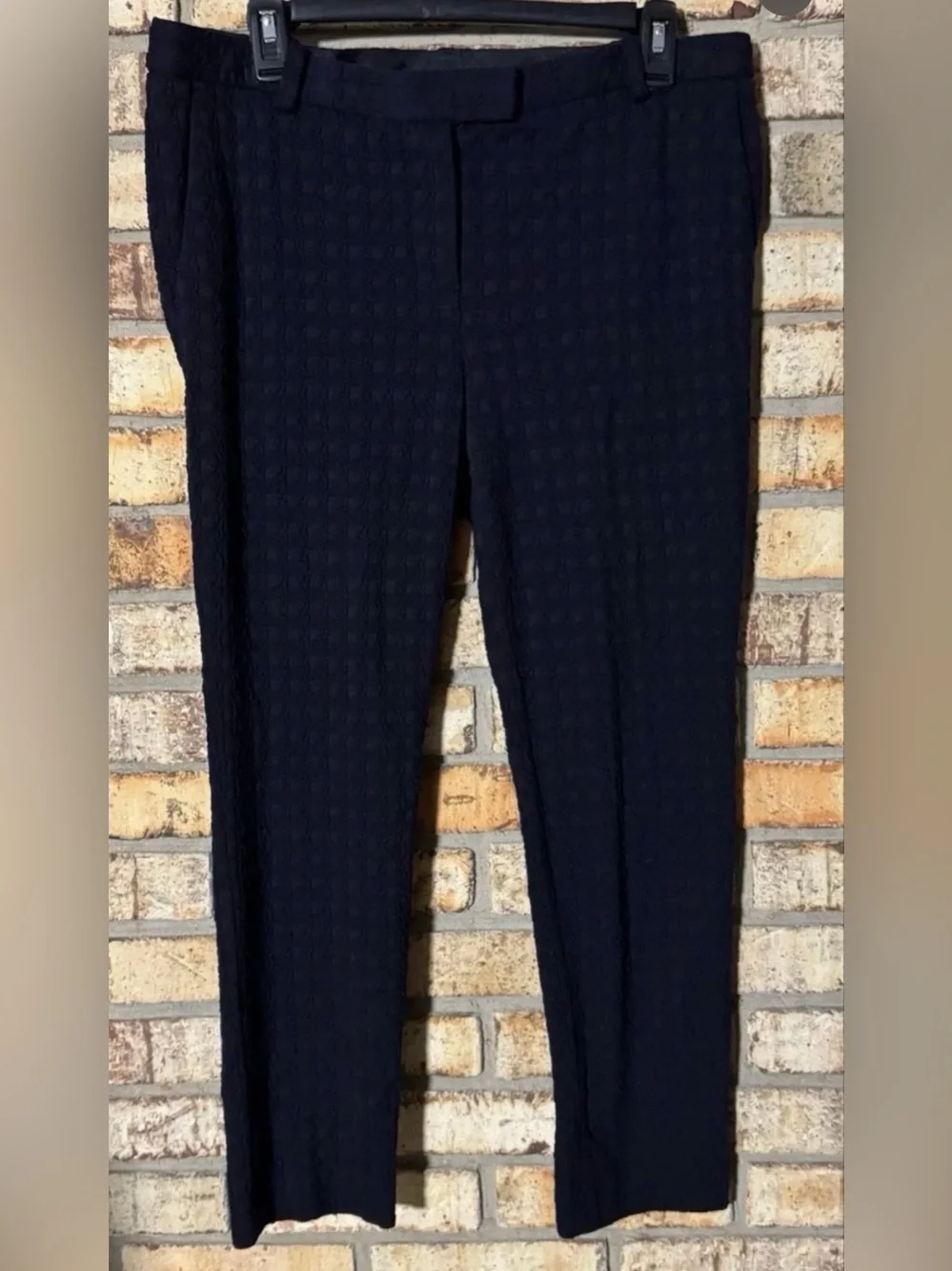 Tory Burch M Navy Textured Pants